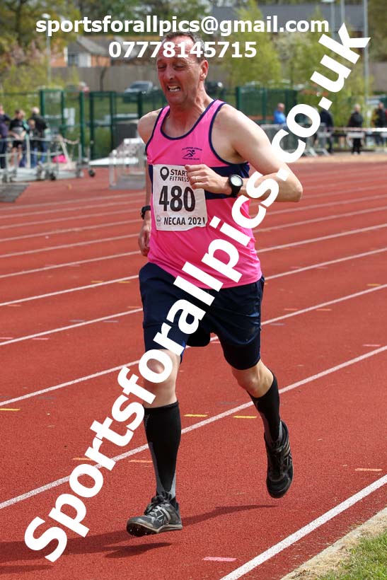 1500 metres, 2021 NECAA Middlesbrough Open Meting, Sunday, May 9th. Photo: David T. Hewitson/Sports for All Pics
